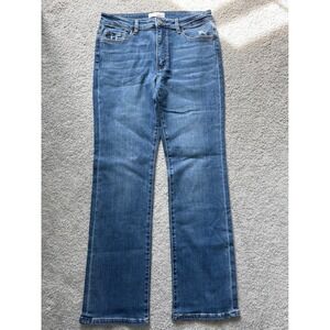 Vervet Womens High Rise Straight Leg Boot Cut Jeans Medium Wash Size 32
